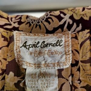 Sheer flowing brown tone floral maxi dress